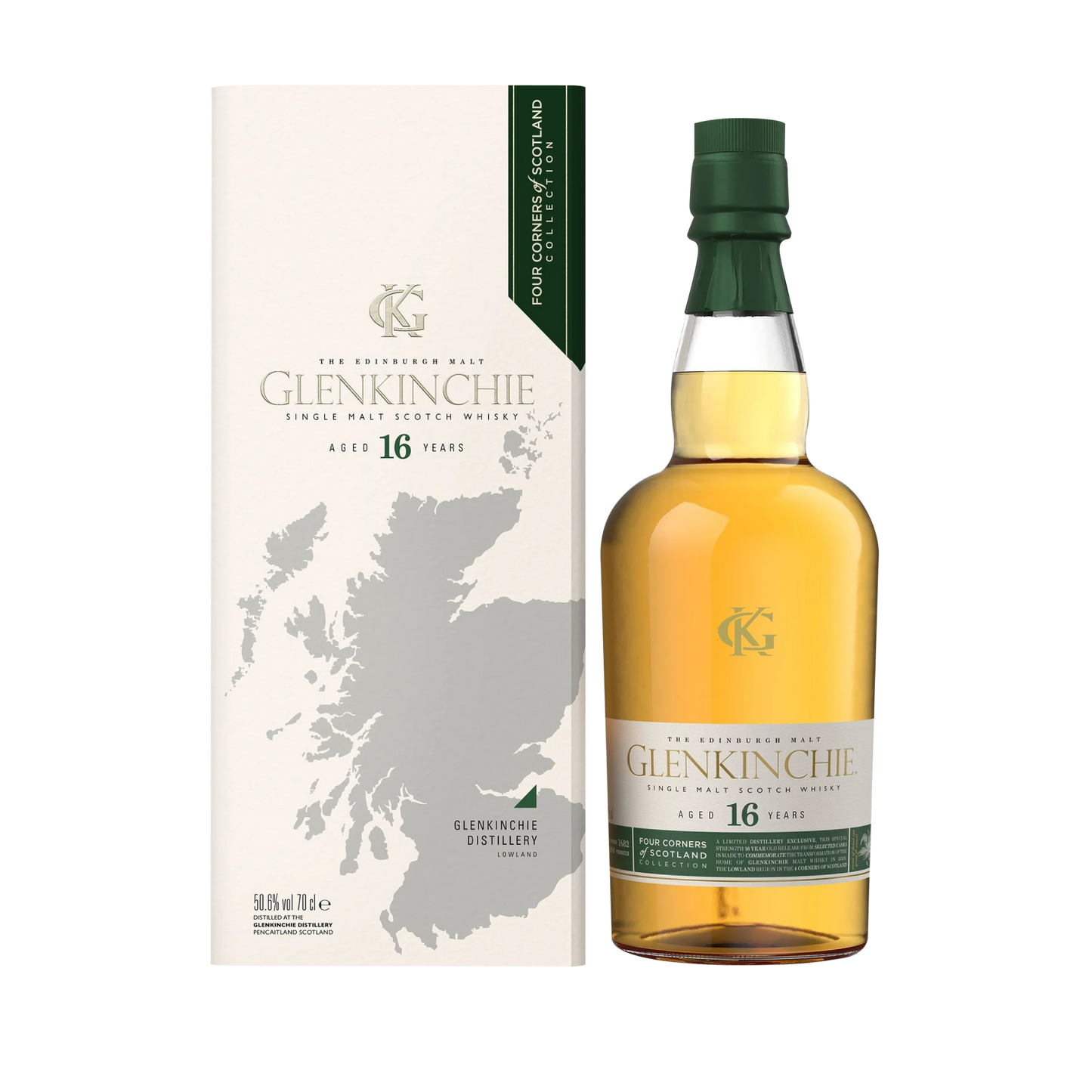 Glenkinchie 16 Jahre Single Malt Scotch Whisky, The Four Corners of Scotland Collection, 70cl