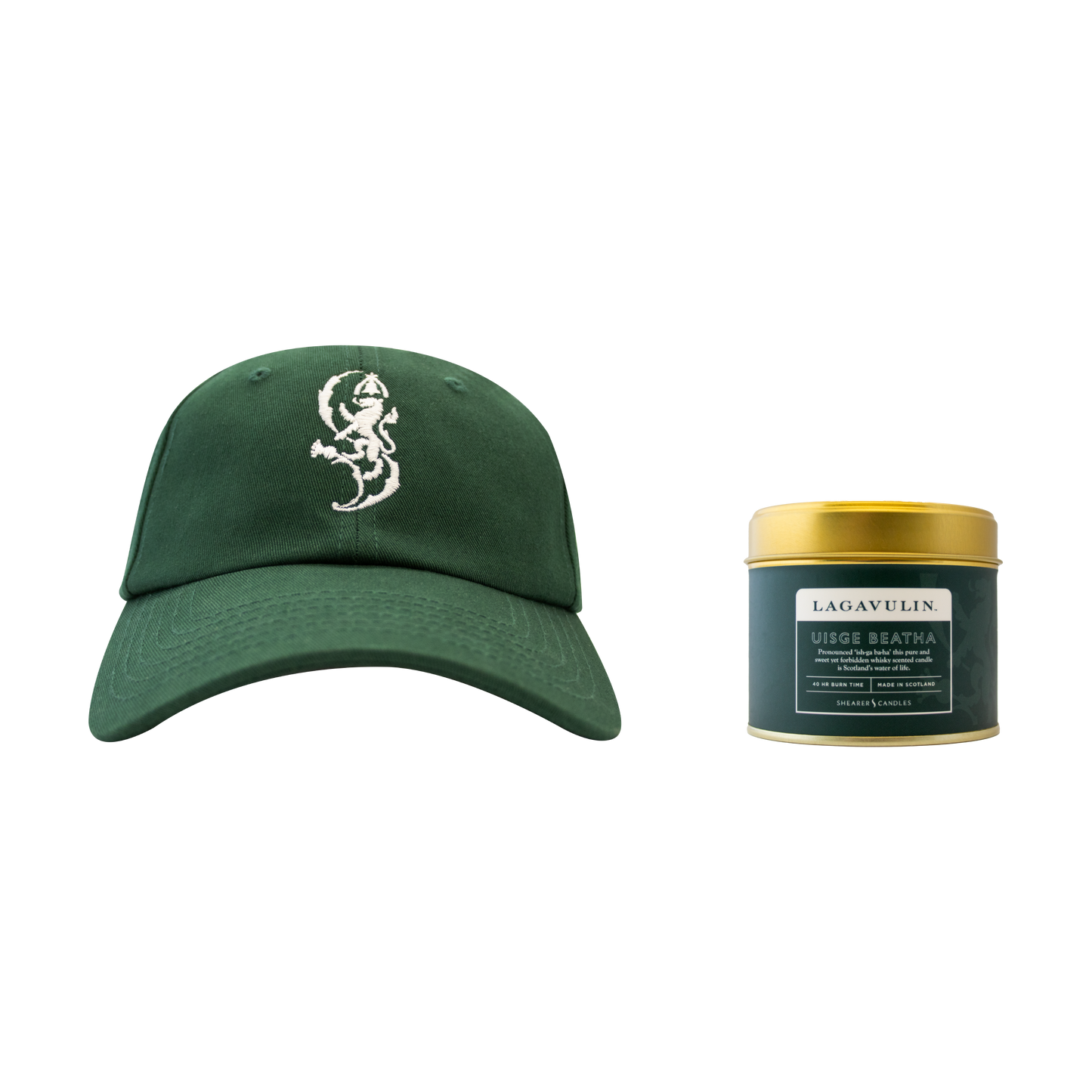Lagavulin Cap Grün & Lagavulin Dosenkerze
